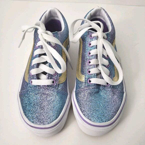 VANS Old Skool Lo Ombre Glitter Girls 13.5 Sneakers Shoes Purple Skateboarding - Picture 2 of 8